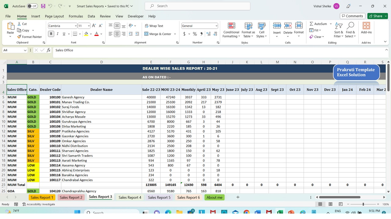 Distributor Wise Sales Report