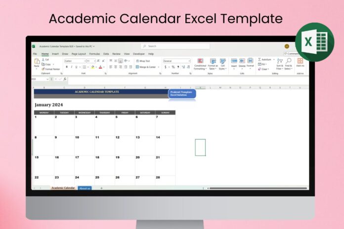 Academic Calendar Excel Template