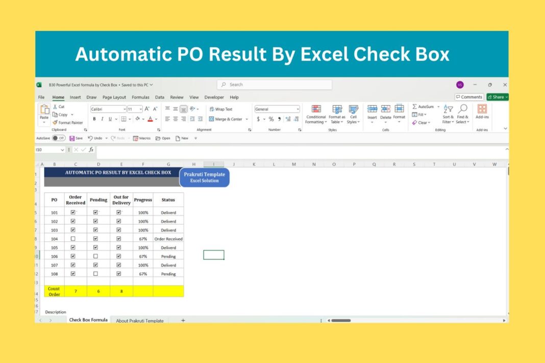 Automatic PO Result By Excel Check Box Formula High Quality Excel