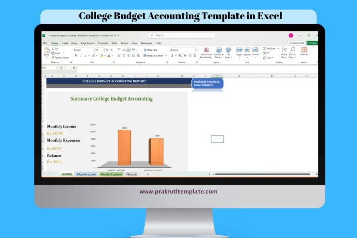 College Budget Accounting Template in Excel