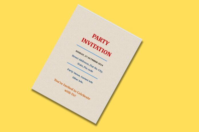 Party Invitation Template in Word