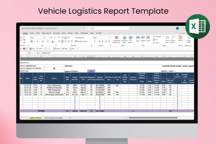 Vehicle Logistics Report Template
