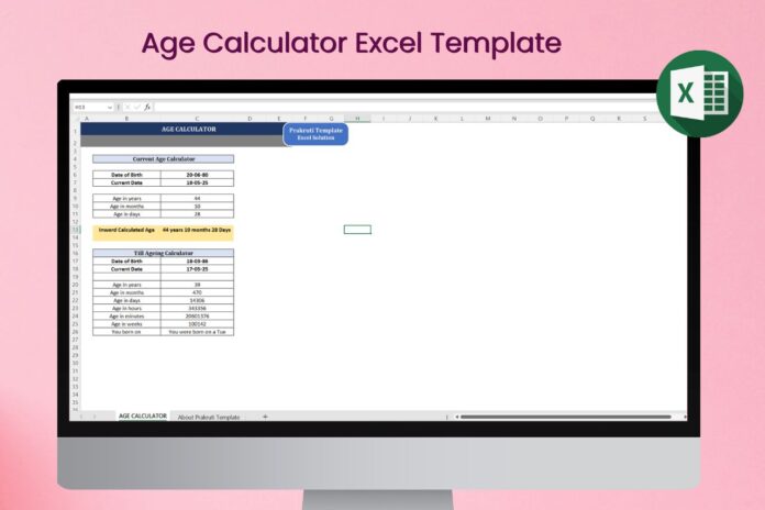 Age Calculator Excel Template