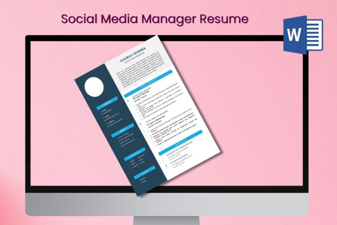 Social Media Manager Resume in Word
