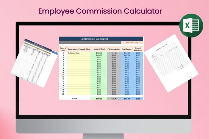 Employee Commission Calculator in excel and word