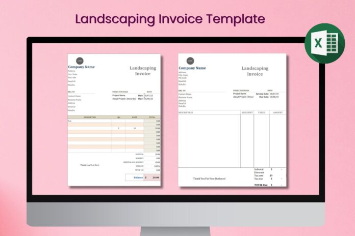 Landscaping Invoice Template in Excel