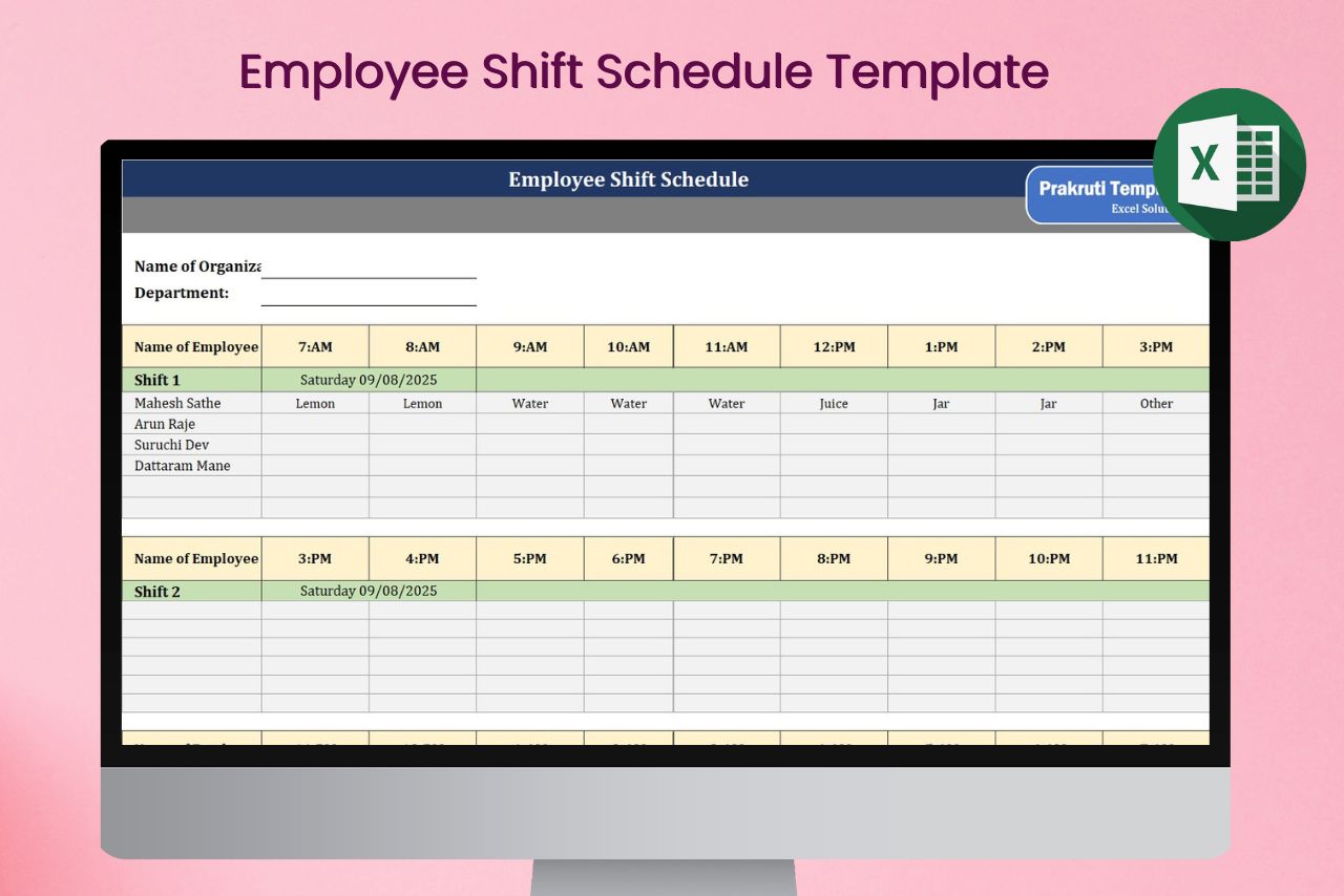 Employee Shift Schedule Template