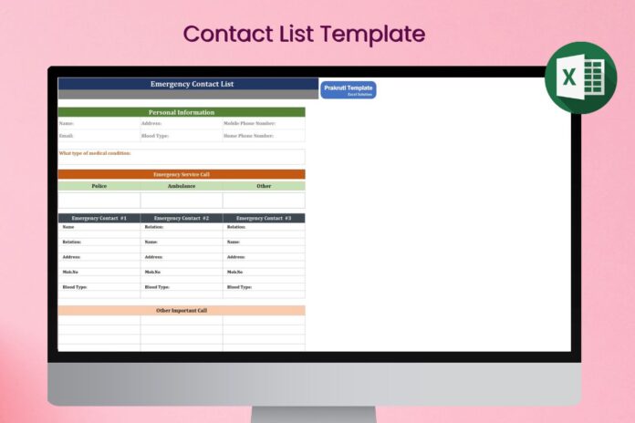 Contact List Template in Excel