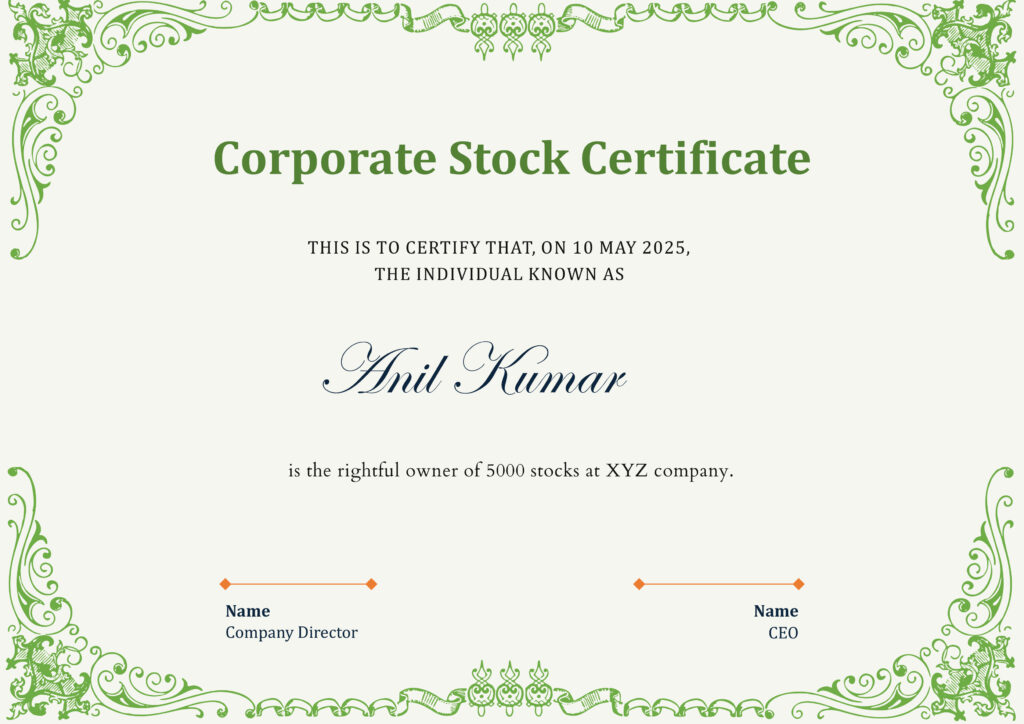 Corporate-Stock-Certificate-Template 
