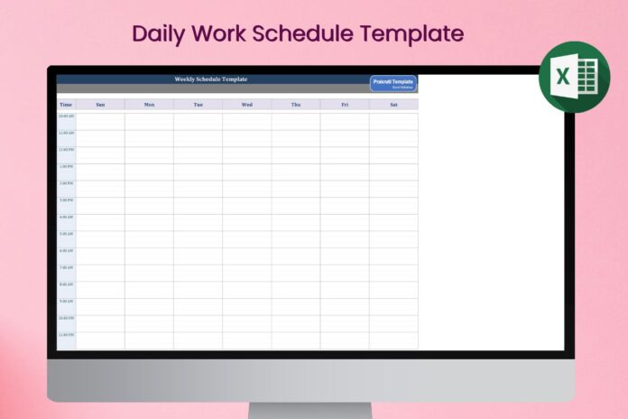 Daily Work Schedule Template in Excel