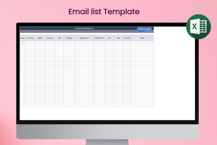 Email list Template in Excel