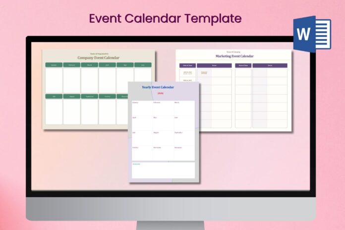 Event Calendar Template in Excel