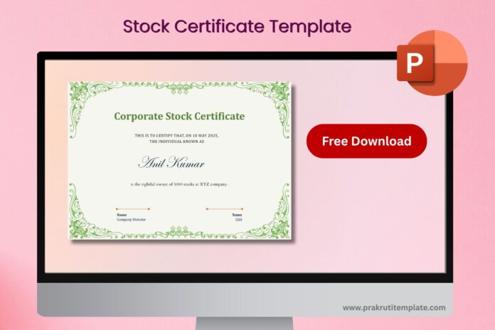 Stock Certificate Template : Free Download