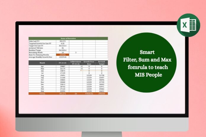 Using Filter, Sum and Max get Smart Result in Excel