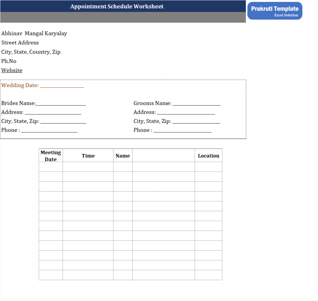 Free Professional Appointment Calendar Template in Excel