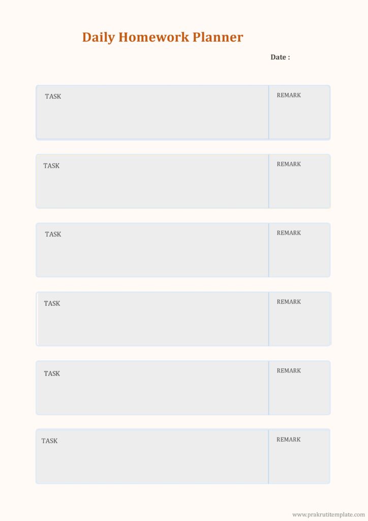1. Daily Homework Planner 