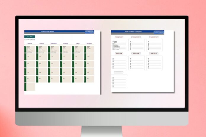 Homes School Calendar Template