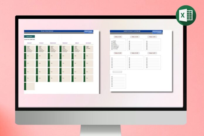 Homes School Calendar Template