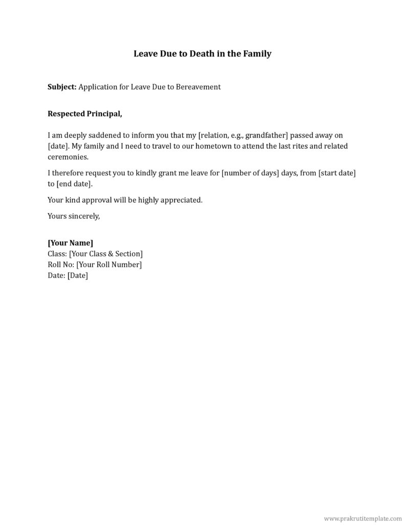 Leave Due to Death in the Family