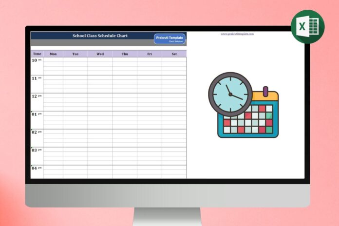 School Class Schedule Chart