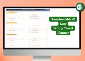 Family Travel Planner in Excel for Easy Vacation Planning Family Travel Planner in Excel for Easy Vacation Planning