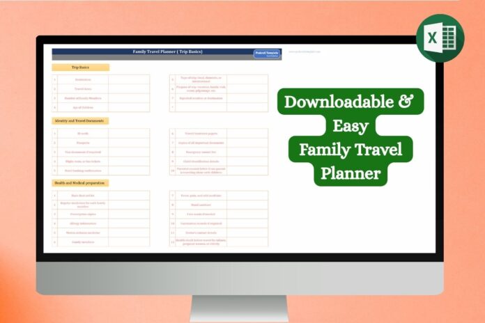 Family Travel Planner in Excel for Easy Vacation Planning